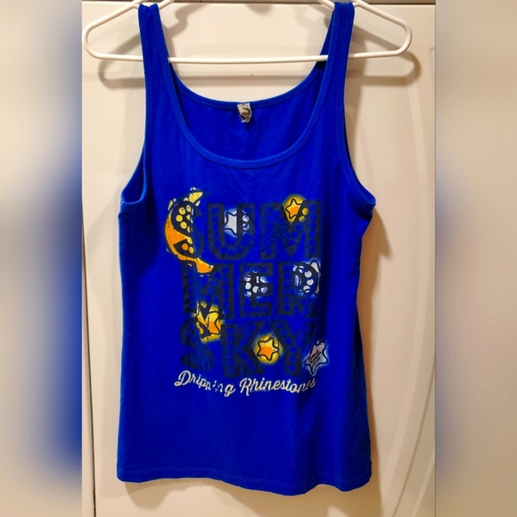 Florida Georgia Line Tank Top 2013 Get Your Shine On Size XL Blue - Picture 1 of 5